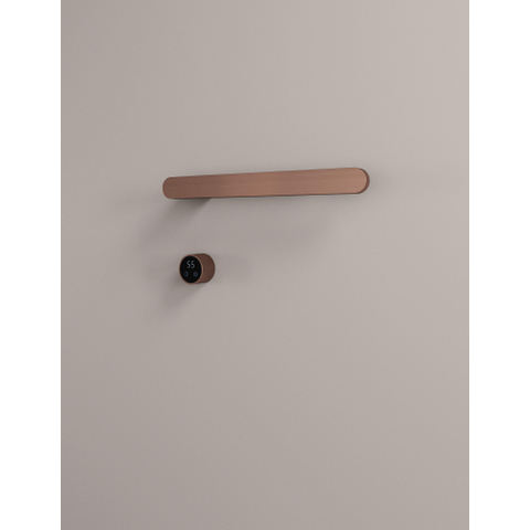 Hotbath &MORE Radiateur sèche-serviettes - 50x19cm - carré - 1 barre - horizontal - avec interrupteur - laiton brossé PVD SW1245778