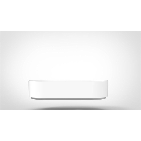 Arcqua Case waskom - 60x26cm - Ovaal - Cast marble Wit Glans SW767300