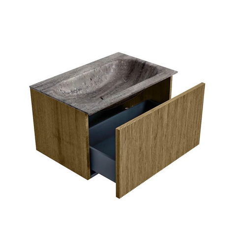 MONDIAZ KURVE-DLUX 70cm badmeubel kleur Dusk met 1 lade en 0 deuren. Wastafel BIG SMALL Midden 1 kraangat Oza. SW1432965