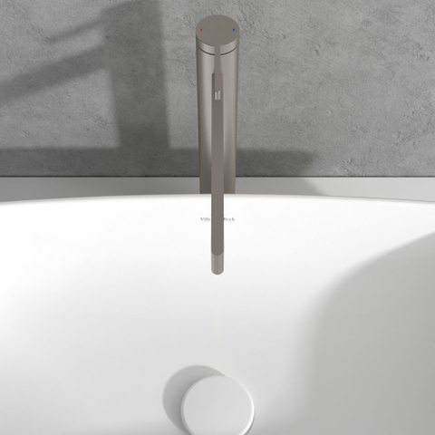 Villeroy & Boch Dawn 1 greeps wastafelkraan verhoogd - zonder pop up afvoergarnituur - Brushed Nickel (rvs) SW974121