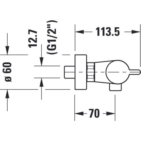 Duravit B.2 Thermostatische douchemengkraan - opbouw - 260x1135x40mm - hoogglans chroom SW500276