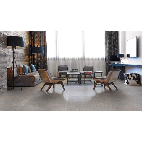 ÉCHANTILLON Ceralto Salerno Facet Carrelage sol et mur 80x80cm 10mm rectifié R10 grès cérame Bright Grey SW976395