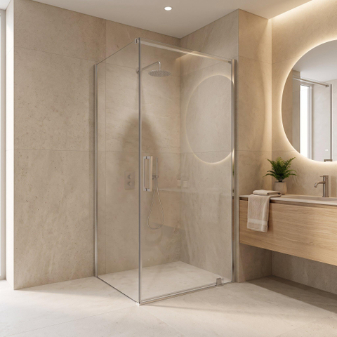 Fortifura Galeria Douchecabine - 100x180x200cm - profiel veiligheidsglas - antikalk - chroom SW1443615