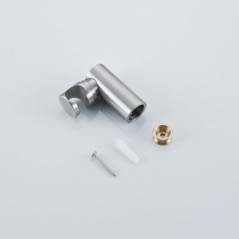 Fortifura Calvi Thermostatische badkraan - met ronde handdouche handdouchehouder en - metalen doucheslang - PVD - geborsteld RVS SW811980