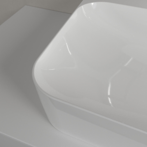 Villeroy & Boch finion wastafel onderzijde - geslepen - met 2 kraangaten - 100x47cm CeramicPlus - zonder overloop - White Alpine (glans wit) SW106498