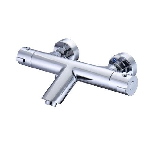 Adema Sparkle Robinet de douche/bain thermostatique avec douchette stick et support avec flexible chrome SW769625