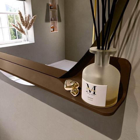 Mondiaz SPOT miroir – Ø 120 cm – avec tablette – Rust (brun) SW1235607