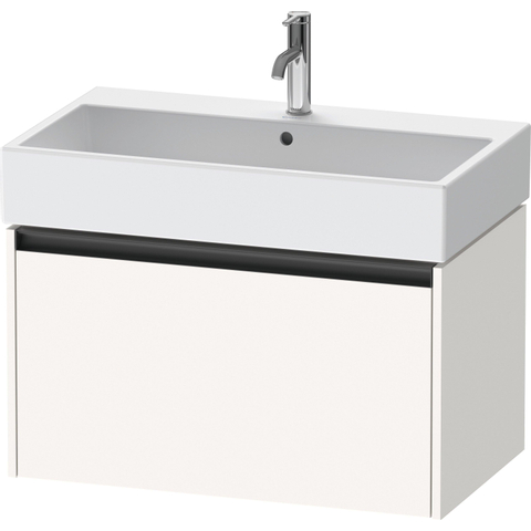 Duravit Ketho.2 Wastafelonderbouwkast - met 1 lade - 78.4x46x44cm - met greep antraciet - wit supermat SW772749