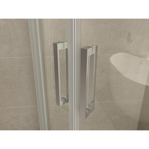 Wiesbaden Entra Cabine kwartrond - met 2 schuifdeuren - 90x90x200cm - 8mm - nano helder glas - chroom SW65836