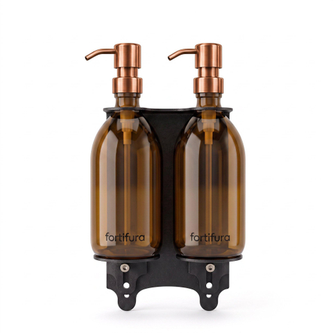 Fortifura Calvi Distributeur de savon - 500ml - lot de 2 - support - cuivre brossé SW1590479