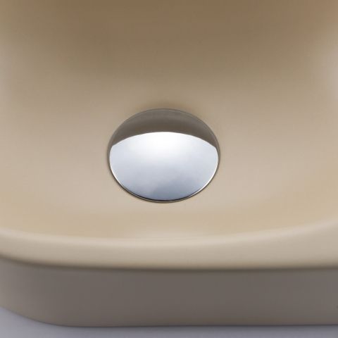 QeramiQ Fuente fonteinset – halfrond – 40x21.5x12 cm – keramiek beige – kraangat rechts – chromen kraan SW1232789