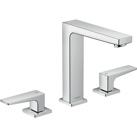 Hansgrohe Metropol Wastafelkraan - 160 met push open waste - met voorsprong vaste uitloop 15.2cm - geborsteld zwart chroom SW297577