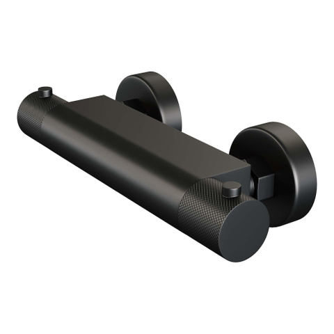 Robinet de douche Brauer Black Carving à poser - barre de douche - 1 fonction - 2 boutons carving - douchette à main 1 jet - noir mat SW1164557
