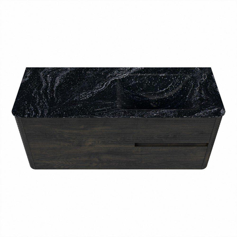 Mondiaz CIRO-DLUX Ensemble de meubles de salle de bains - 120x45x50cm - Lavabo solid surface Lava - 1 vasque à droite - 1 trou de robinet - 2 tiroirs - Shadow SW1532291