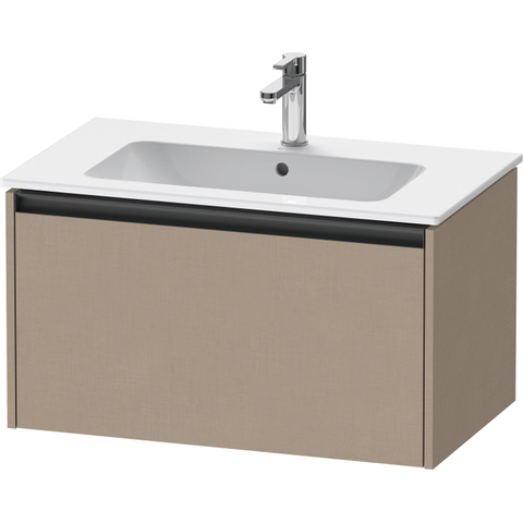 Duravit Ketho.2 Wastafelonderbouwkast - met 1 lade - 81x48x44cm - met greep antraciet - linnen mat SW772466