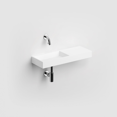 Clou Aluite lave-mains - 56x19x6cm - trou robinet droite - sans trop-plein - blanc mat SW9323