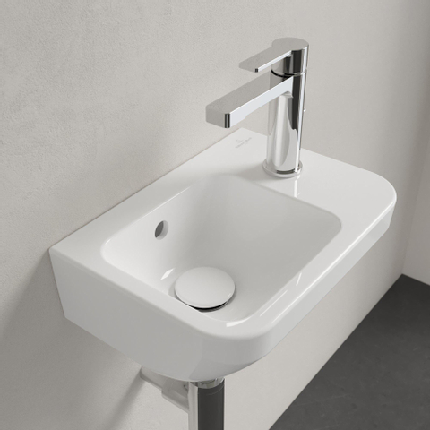 Villeroy & Boch Architectura fontein - 36x26cm - 1 kraangat rechts - met overloop ceramic - White Alpine (glans wit) SW68793