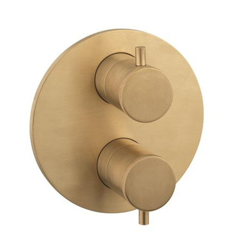 Crosswater MPRO INDUSTRIAL Crossbox Set de finition 3 sorties sans partie à encastrer Laiton brossé living colours SW451351