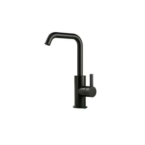 Hotbath Ace Wastafelmengkraan - laag - opbouw - draaibare uitloop - zonder waste - PVD - mat zwart SW1117581
