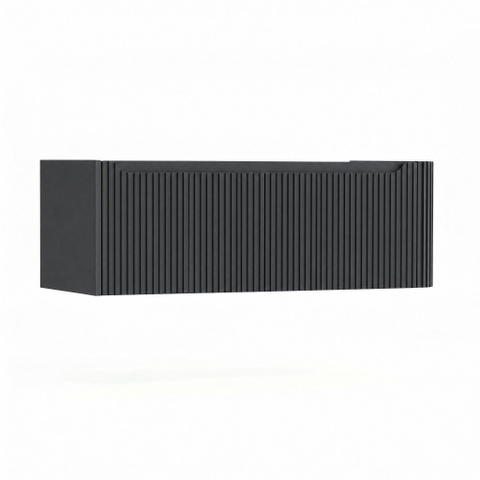 H&R Badmeubelen Juice Wastafelonderkast - 120x45x40cm - rechterhoek afgerond - 3D-front - 2 lades - geïntegreerde greep - antraciet mat SW1259993