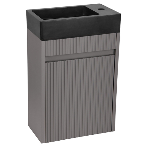 Differnz Hura lave-mains - 40x22x9cm - basalte - 1 trou robinet - sans bonde - anthracite SW1236899