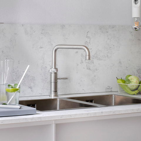 Quooker Classic Fusion Square kokendwaterkraan - draaibare uitloop - Combi reservoir - Warm / kokend water - RVS SW299647