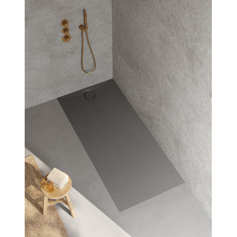 Riho Nuvia Douchevloer - 180x80cm - antibacterieel - purite - stone grey SW1585129