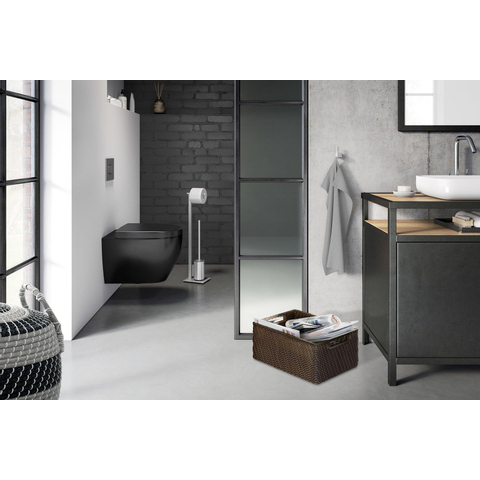 Zack Carvo Toiletbutler -1 rouleau - porte-brosse WC - ouvert - acier inoxydable brossé SW277562