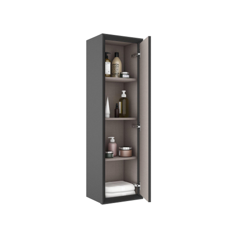 Saniclass Prime Core Hoge Kast - 120x34.5x34.5cm - 1 deur - mat antraciet - MDF SW892691