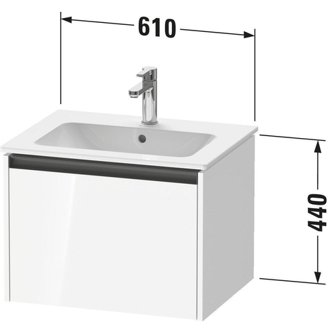 Duravit Ketho 2 meuble sous-lavabo avec 1 tiroir 61x48x44cm avec poignée anthracite Linnen mat SW773055
