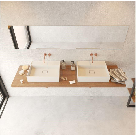 Ideavit Solidbliss wastafel - 50x40x12cm - zonder kraangat - wit SW704525