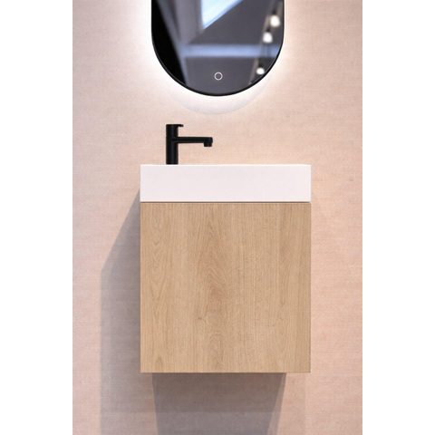 Nemo Durma Fonteinkastset - 40x20x50cm - 1 deur - links - 1 kraangat - links - Riverside oak SW1580337