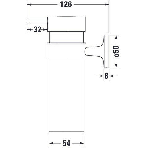 Duravit Starck T Zeepdispenser - 17.6x6cm - matglas - hoogglans chroom SW297107
