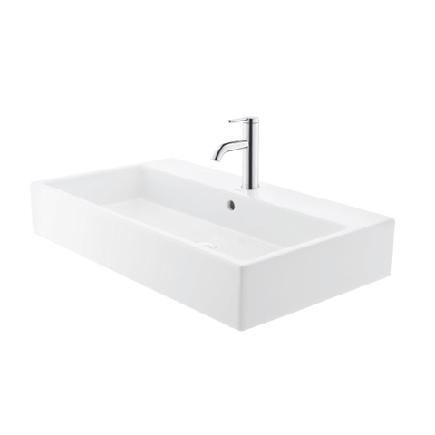 Duravit Vero air (meubel) wastafel - met kraangat - met overloop - 80x47cm - met wondergliss - wit SW156961