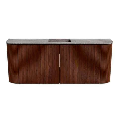 Mondiaz JOYA-DLUX 103.2cm toiletmeubel - ronding links en rechts kleur Ruby - Wastafel FAYE positie Midden 1 kraangat kleur Oza. SW1425560