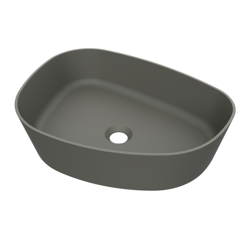 Arcqua Rocker Waskom - opbouw - organisch - links - 50x37cm - mat beton SW976313