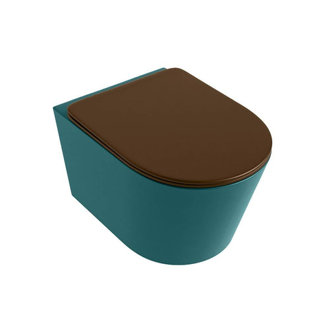 Mondiaz LAVIE hangtoilet – spoelrandloos – 36 x 53 cm – met softclose zitting – Smag (groen), zitting Rust (bruin) SW1208706