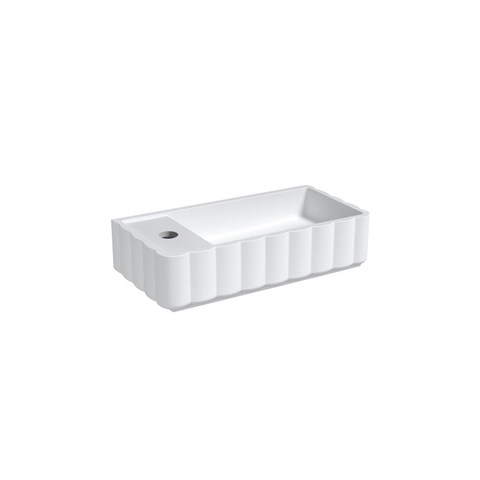 Riho Catching waves Tiny Wash Lave-mains - 1 trou de robinet gauche - vasque à poser droite - mat blanc SW1185424