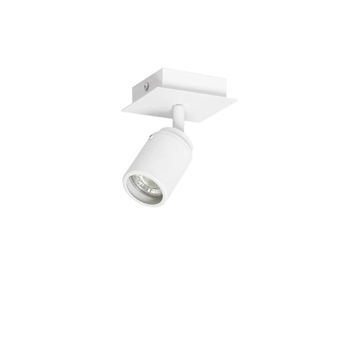 QAZQA Ducha plafonnier de salle de bains - 10x10cm - 1 spot - IP44 - carré - blanc mat SW1187231