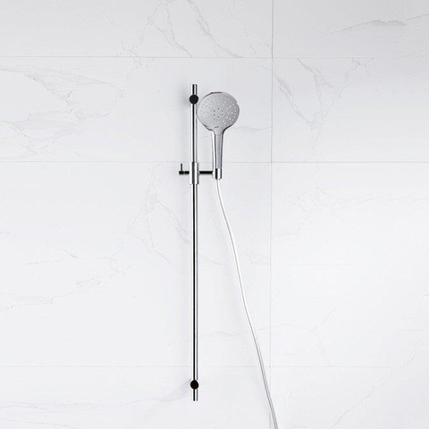 Fortifura Calvi glijstangset - met ronde handdouche - gladde doucheslang - hoogglans chroom SW1159284