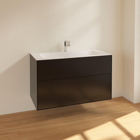 Villeroy & Boch finion wastafelonderkast - 99.6x59.1cm - 2 lades - mat zwart SW479515