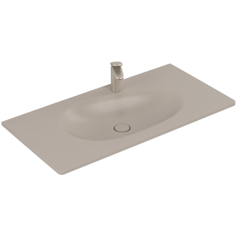 Villeroy & Boch Antao meubelwastafel - 100x50cm - 1 kraangat - zonder overloop CeramicPlus - mat almond (beige) SW917884
