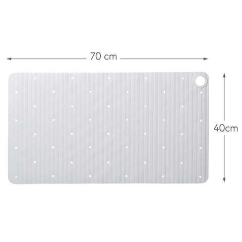 Sealskin Ribb Tapis de bain - 40x70cm - Antidérapant - inclus - crochet noir - Blanc SW1421062