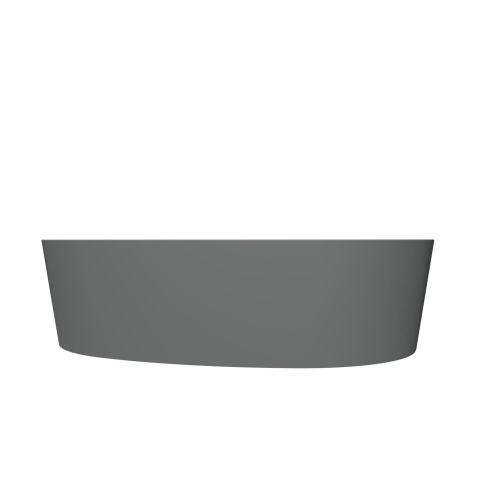 Arcqua Rocker waskom - 50x37x13cm - opbouw - rechts - organisch - cast marble grijs mat SW927808