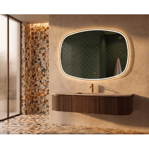 Arcqua Fjord spiegel - 120x75cm - ovaal - met led verlichting - met verwarming SW1601599