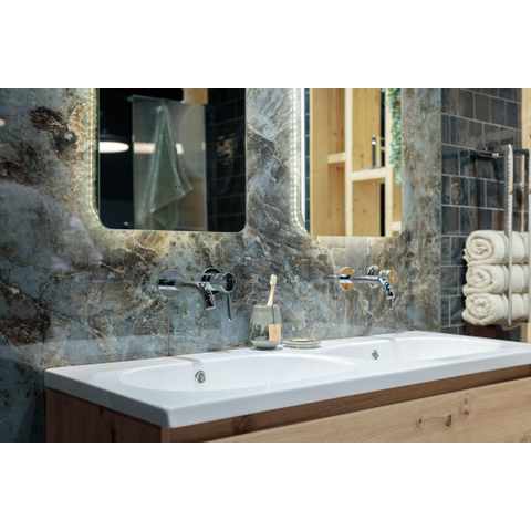Fortifura Calvi Mitigeur lavabo encastrable 2 trous avec partie encastrable Chrome brillant SW377814