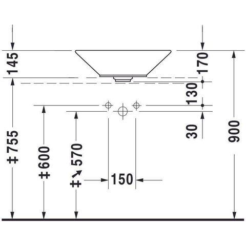 Duravit Starck 1 Waskom - 53cm - met wondergliss - glans wit 0295458