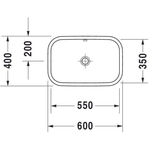 Duravit Happy D.2 Opzetkom rechthoekig - met overloop - zonder kraangat - 60x40cm - inclusief bevestiging - met wondergliss - glans wit SW54290