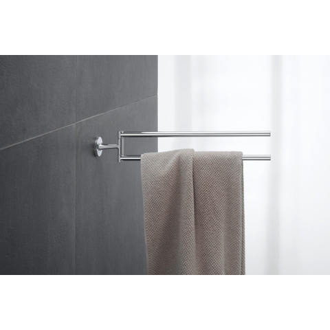 Duravit Starck T Handdoekhouder - 2 stangen - 46.5cm - draaibaar - hoogglans chroom SW297095