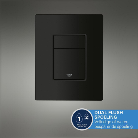 GROHE Solido Start Round toiletset diepspoel - rimless - GROHE Rapid SL inbouwreservoir - softclose toiletzitting - bedieningsplaat mat zwart SW1244474